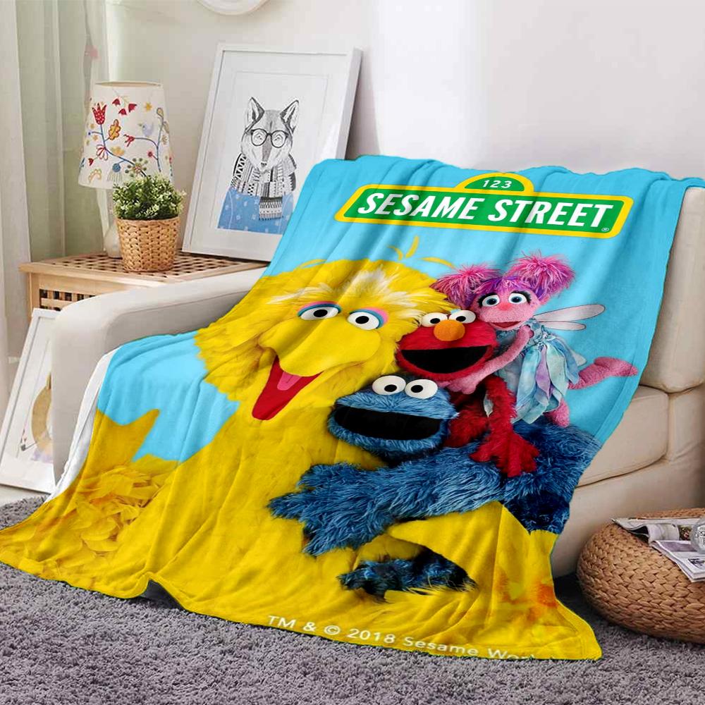 Sesame Street Theme Printed Blanket - Perfect for Couch, Bed, Travel & Outdoor Use | Machine Washable, Cozy & Durable.