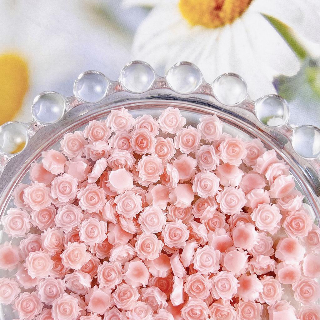 Pink Series Dried Rose Nail Art Accessories Pure Desire Rose Carving DIY Earrings Hair Clips Resin Nail Art Material Kit