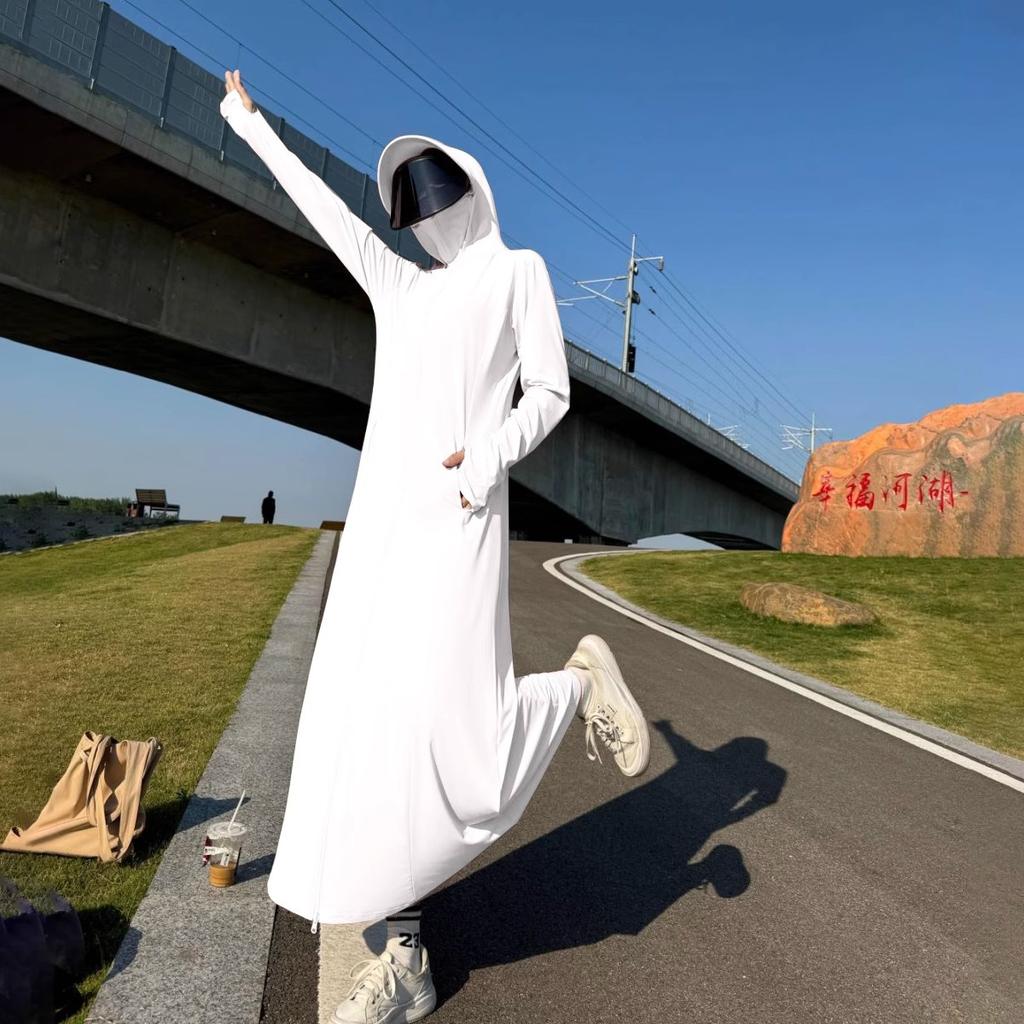 Sunscreen clothes women's long full body summer new anti-ultraviolet sunscreen clothes dress waist long skirt thin coat cardigan