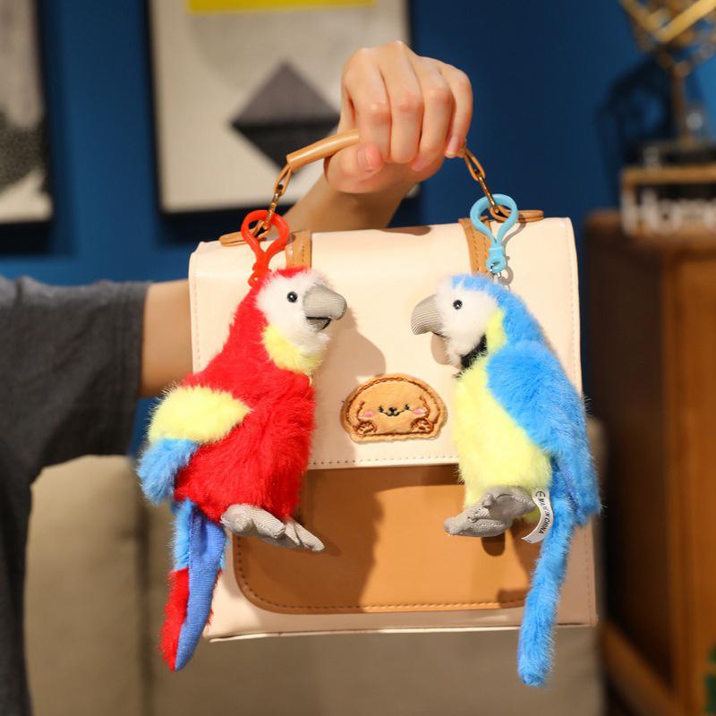 Langhaariger Papagei Lebensechte Vogelpuppe Plüschtier Möbelornament Kinderspielzeug Stoffpuppe Einschlafpuppe