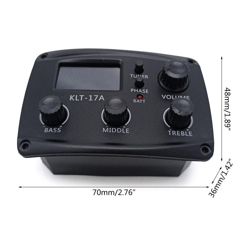 3 Band Preamp Equalizer Tuner Piezo Pick-up Acoustic Guitar Pickups Piezo Pickup with LCD Screen for Acoustic Guitars