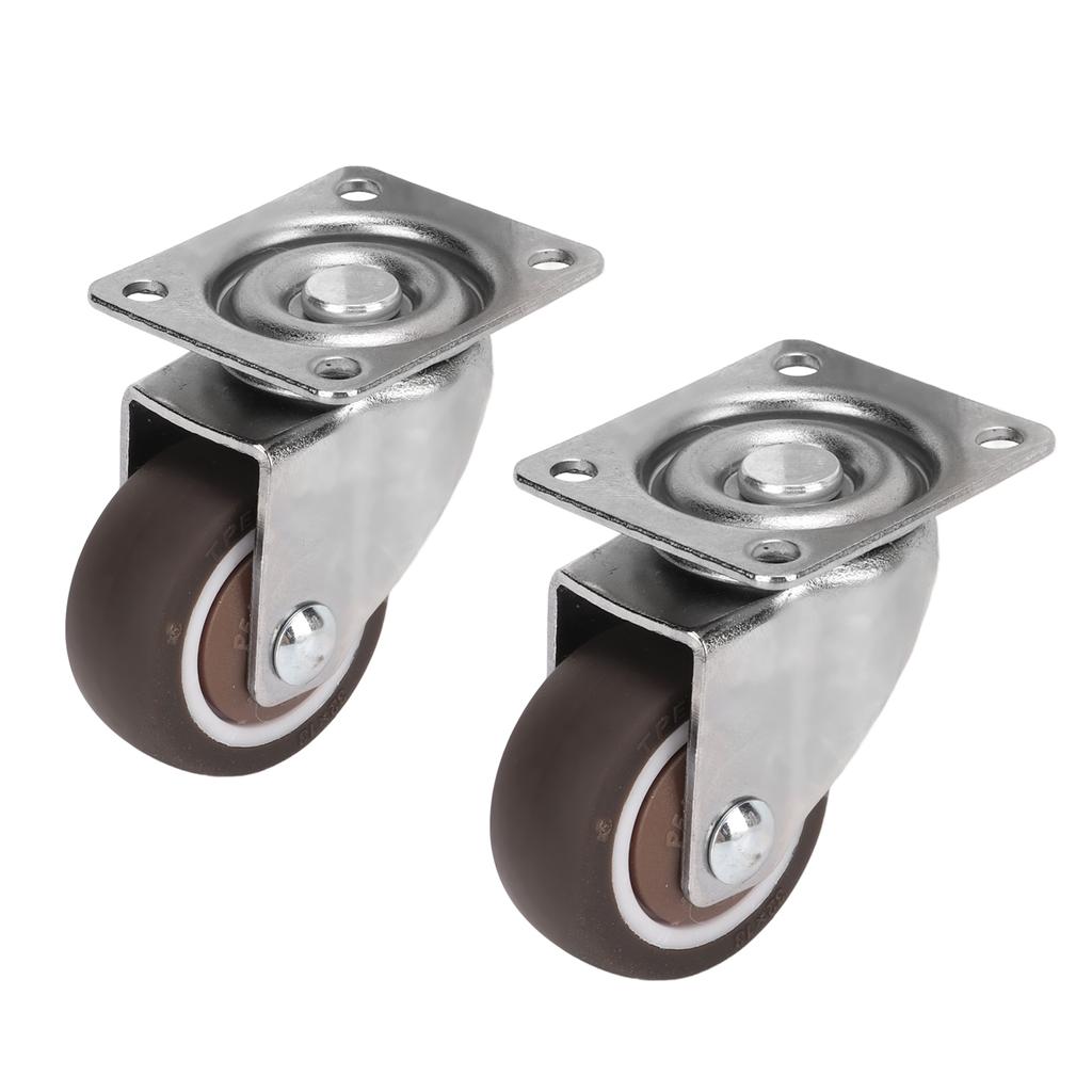 2 szt. Kółka metalowe 33 funty nośność Stojak chromowany Antypoślizgowe Odporne na zarysowania Elastyczne kółko obrotowe płytkowe