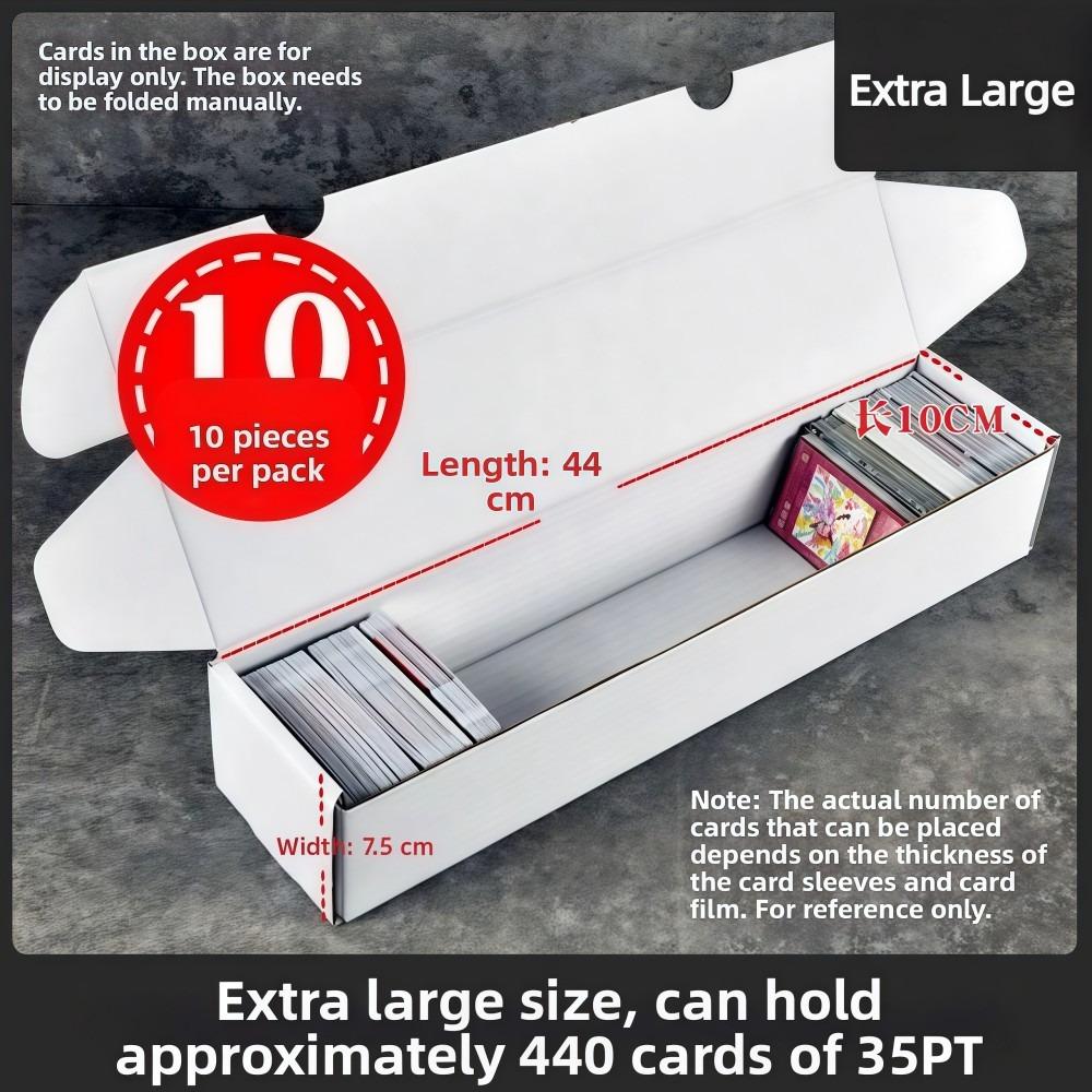 10PCS Large Capacity Trading Card Storage Box White Portable Sports Card Box Cardboard Sturdy Baseball Card Box