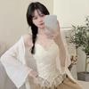 Back Beauty Corset Crop Top Sleeveless Lace Camisole French Style Lace-up Vest Tops