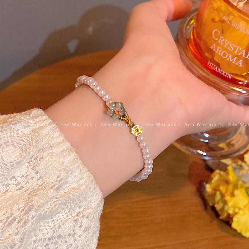 New Chinese flower pearl beaded bracelet women s bracelet temperament hand