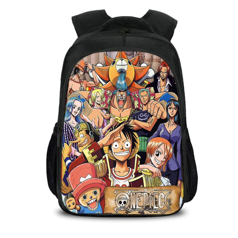 One Piece Monkey D. Luffy Double Layered Backpack School Bags Rucksack Rucksack Bookbag Travel Large Capacity Backpacks