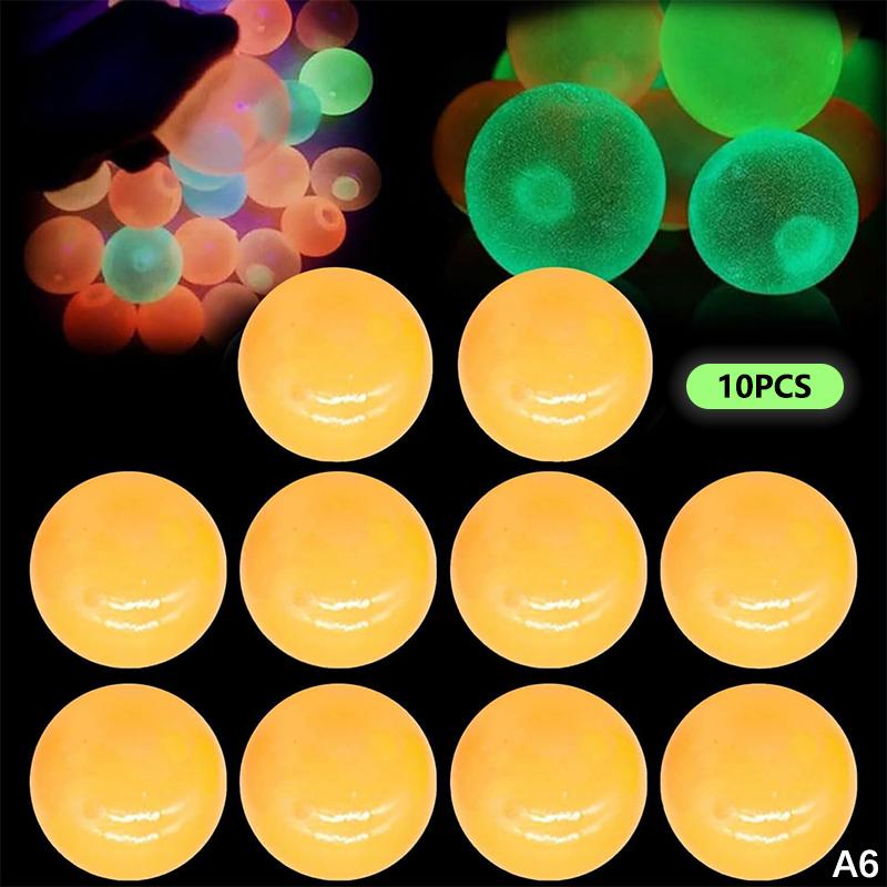 Glow-In-The-Dark Sticky Ceiling Balls 5/10Pcs Sticky Glows Balls Fidget Toys Stress Relief Sensory Toys Wall & Ceiling Decor