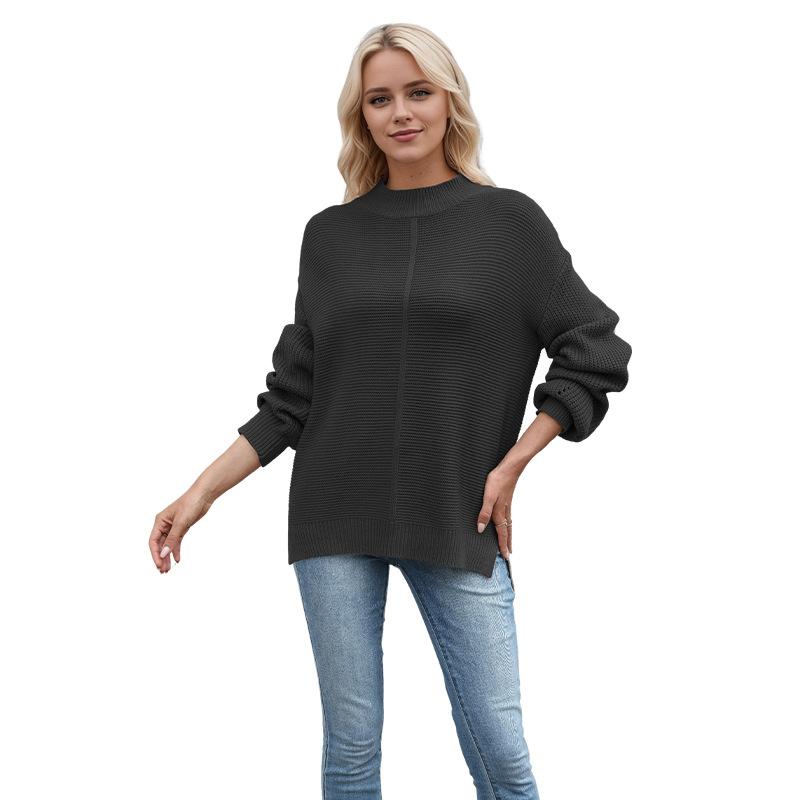 Half High Neck, New Autumn/winter 2025 Collection, Solid Color, Versatile Pullover Sweater, Loose Knit Sweater, Winter Inner Layer with Long Sleeves