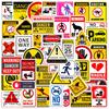 50 Sheets Cartoon Warning Sign Stickers for Children – Cognitive Reward & Decorative Use In Kindergarten