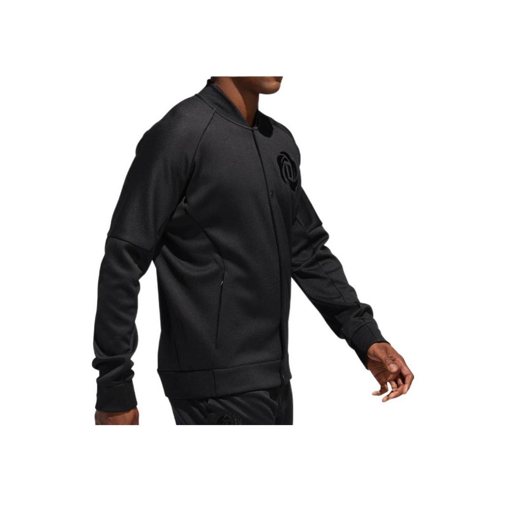 Adidas Derrick Rose Brand Logo Print V-Neck Jacket Men Jacket Black CW6898