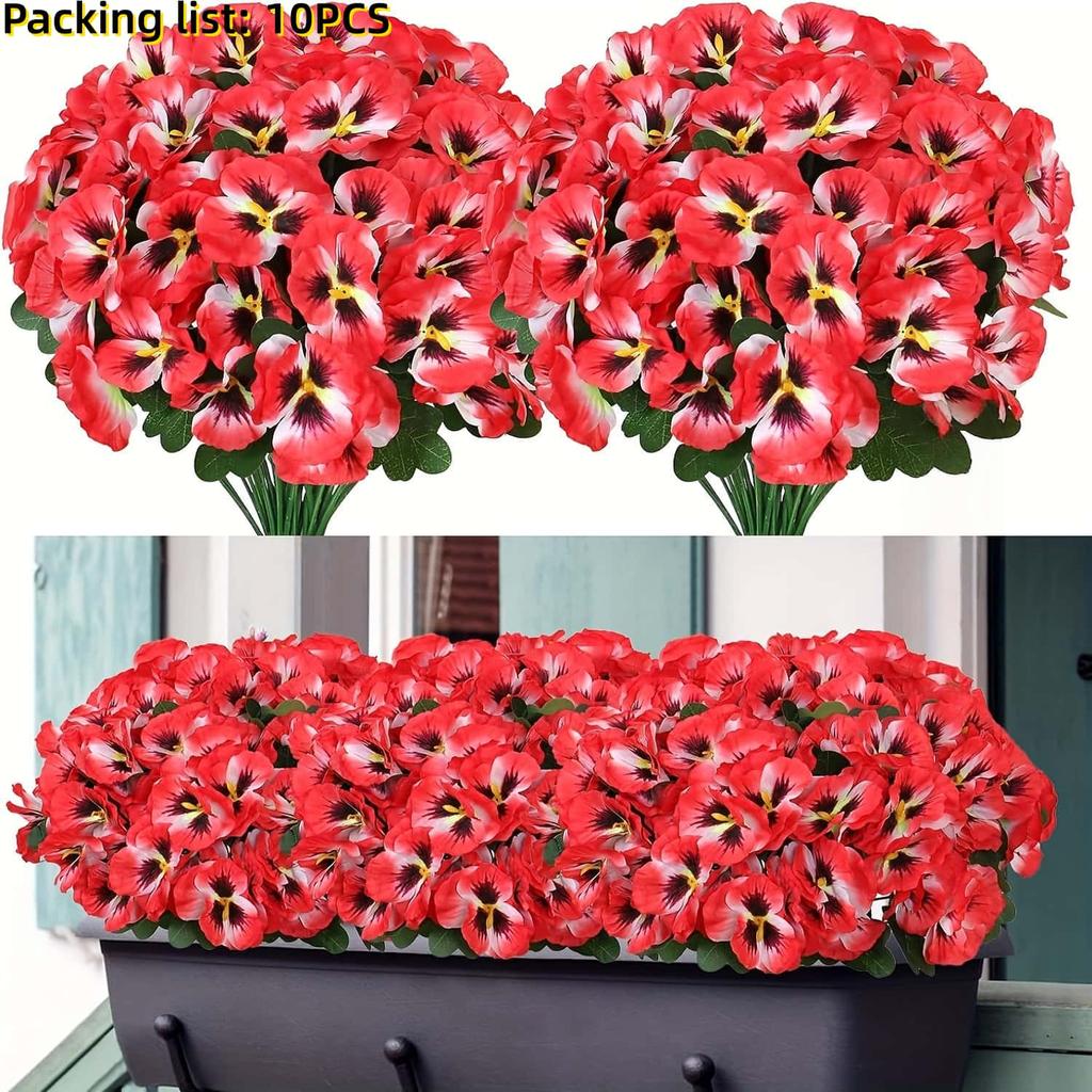 10pcs Artificial Triangular Pansies - Vibrant Mixed Colors Outdoor/Indoor Realistic  artificial flowers - Festive Flower decor