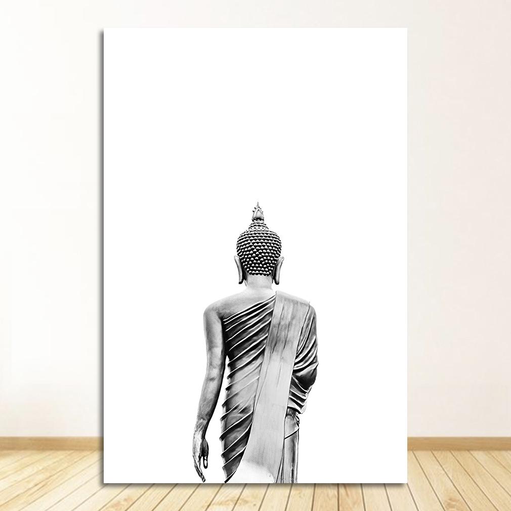 Wall Art Canvas Painting Black White Nordic Posters And Prints Pictures For Living Room Sakyamuni Buddha Statue Qoutes