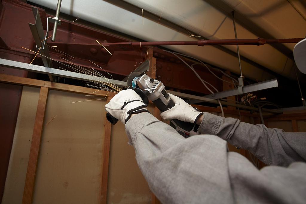 Panasonic Rechargeable Disc Body Only and Case Sold Dual Gray Grinder, (Battery Pack, Charger, Separately), (14.4V/18V Compatible), 100mm, IP56,