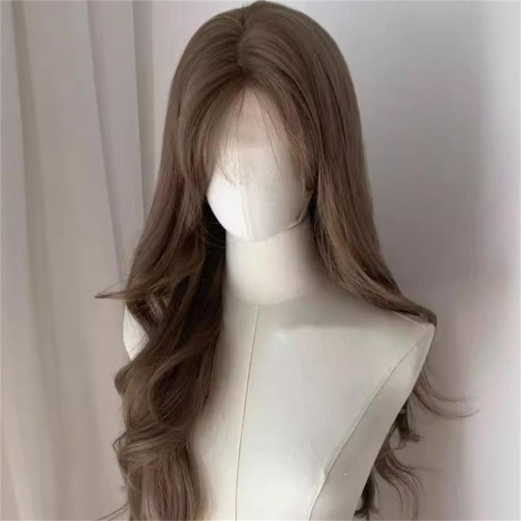 Brown Long Hair Chemical Fiber Synthetic Wig Big Wave Simulation Lolita Long Straight Wig Women's Wig