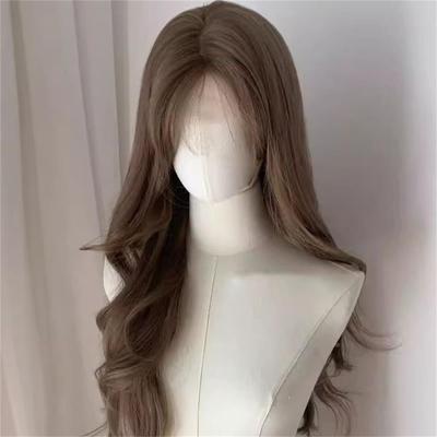 Braune Langhaar Chemiefaser Synthetische Perücke Große Welle Simulation Lolita Lange Gerade Perücke Damenperücke