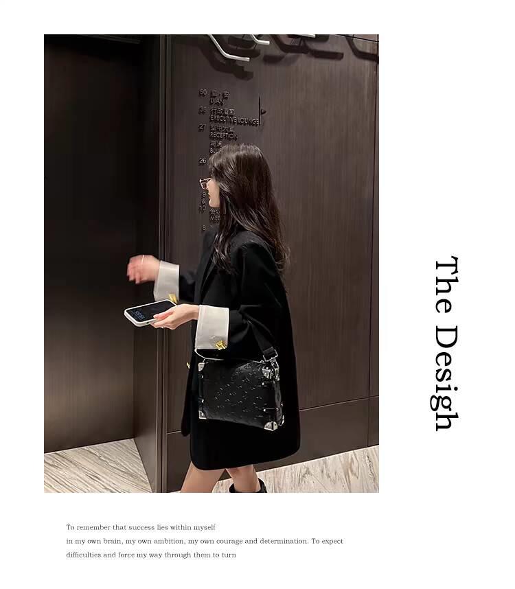 Damen Herbst 2025 Einreihiger Revers-Blazer - Langarm, Polyester, mit Taschen für den Arbeitsweg