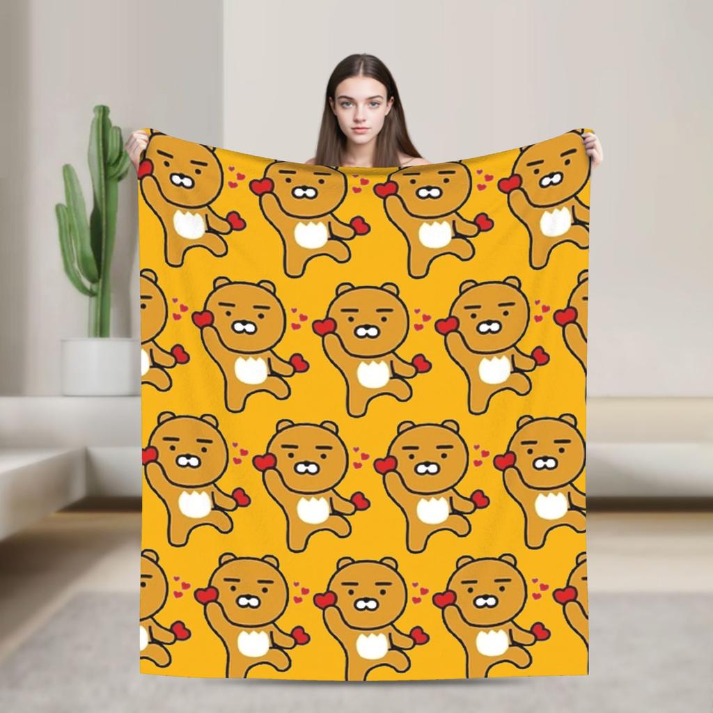 K-Kakaos F-Friends Plush Blanket Kids Flannel Throw Blanket For Couch Chair Soft Custom Quality Bedspread Gift Idea