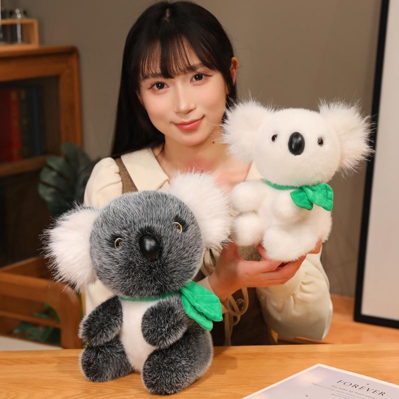 1 Stück 18/25/30cm Kawaii Plüsch Koalabär Plüschtiere Niedlicher Koala mit Blättern Plüschtier Puppe Realistisches Koala Spielzeug für Baby Mädchen Geschenk