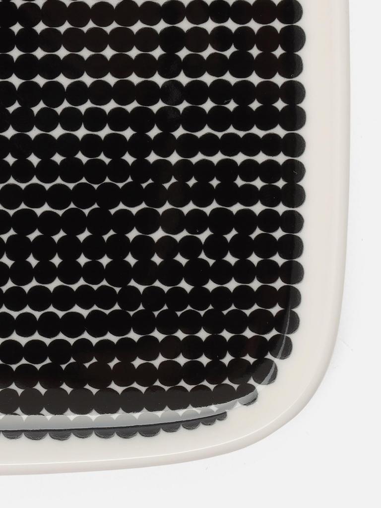 Marimekko Rasymatto Plate, 15 X 12 Cm, Women's, 52_1_52169467844, White X Black