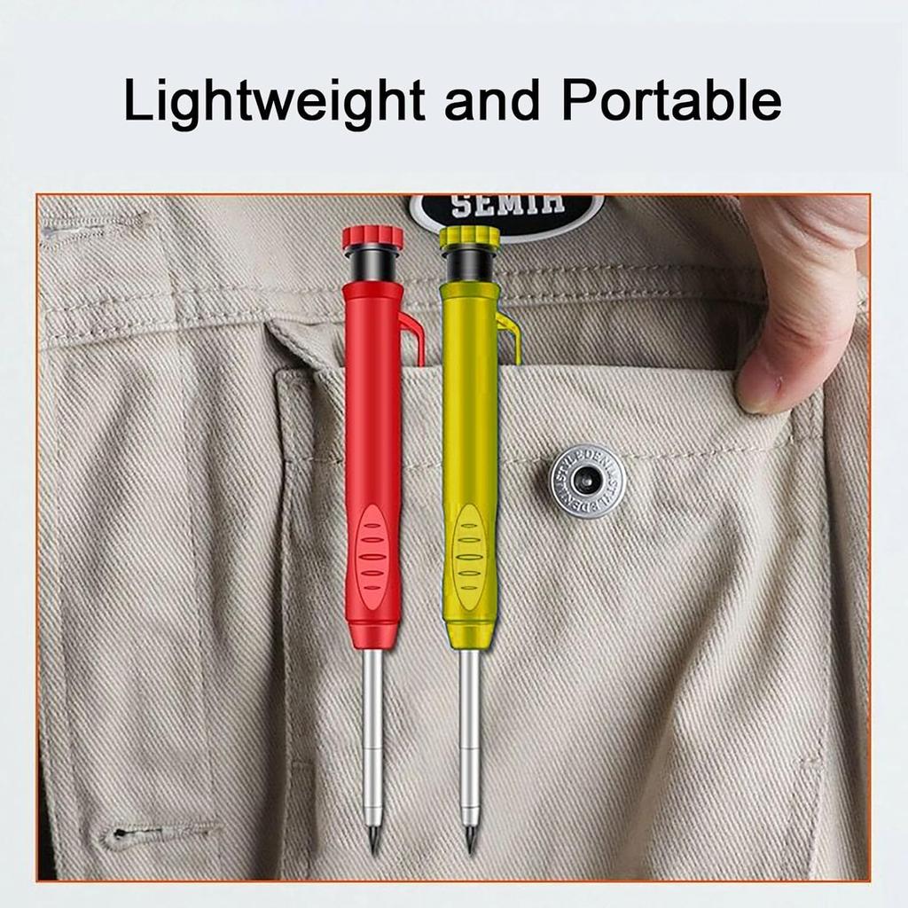 BetterJonny Architectural Mechanical Pencils with 36 Refills in 3 Ink and 3 Protective Marking Tool for and Marking and Yellow 3-Pack Carpenter's