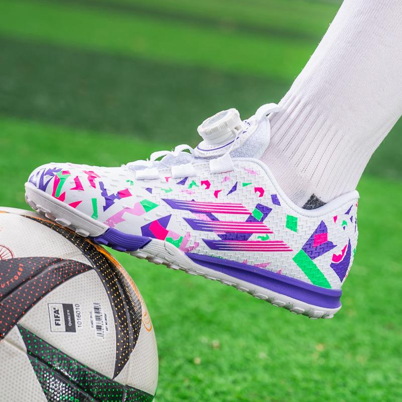 New Children'S Lace-Free Football Shoes With Broken Nails, Boys' Primary And Secondary School Students' Training Sports Shoes, Wear-Resistant Rotating