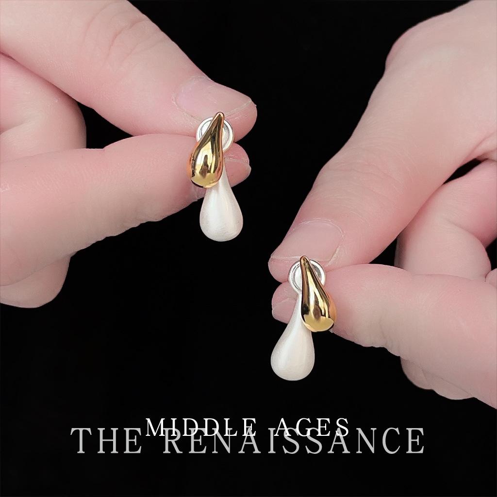 Носите их до и после~ Серьги-пусеты с матовым контрастным цветом, серьги-капли в стиле old money фэн-шуй, украшения для ушей.