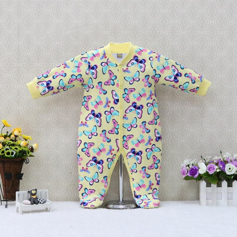 

Комбинезоны с длинными рукавами для мальчиков и девочек из чистого хлопка Детские костюмы Летняя и осенняя одежда Одежда для новорожденных Новый стиль 6M 3/6