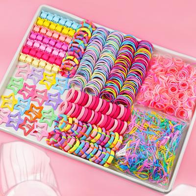 780-1800 Stück bunte Haarbänder Set Nylon elastische Haargummis Pferdeschwanzhalter Scrunchie Gummiband Kinder Baby Mädchen Haarschmuck