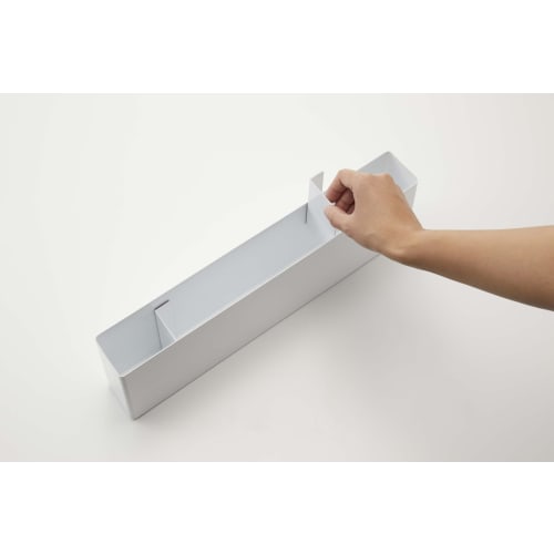 Yamazaki Wide Under-Sink Divider Rack, White, Approx. 16.5 x 2.1 x 5.5 inches (40 x 5.7 x 12.2 cm), Tower, Includes 4 Adjustable Dividers, Product Num