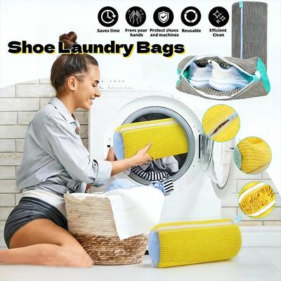 Wäschebeutel für die Waschmaschine – Wäschebeutel mit Reißverschluss und flauschiger Füllung, ideal für Sneaker und Freizeitschuhe