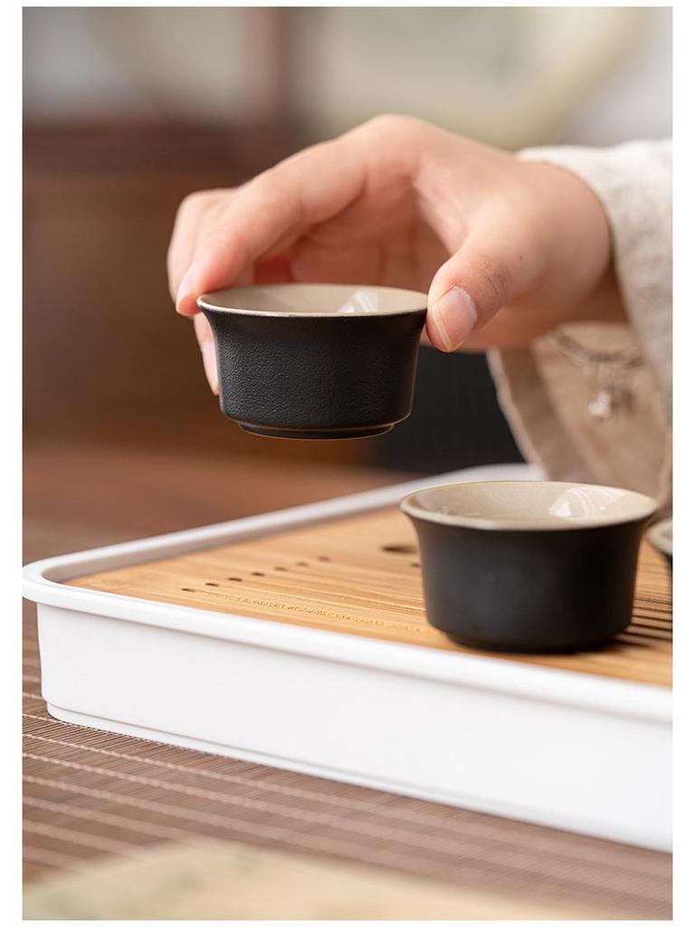 Retro Coarse Pottery Portable Tea Set for Travel & Camping with Storage Bag