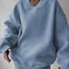 Women's Casual Sweatshirts Solid Color Long Sleeve Round Neck Loose Fit Oversize Sweatshirt Hoodie