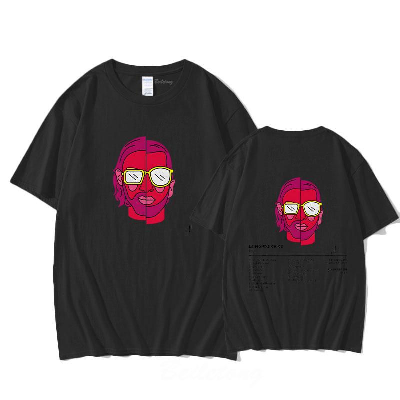 

Футболка рэпера PNL с альбомом Le Monde Chico, популярная повседневная футболка, хлопковая футболка высокого качества, Camisetas, певица 2025, новые футболки, топы L чёрный