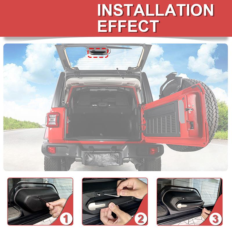 Baklucka glashandtag Grepphandtag Hållare Fäste Montering Passar För Jeep Wrangler JL 2018 Upp Interiörtillbehör