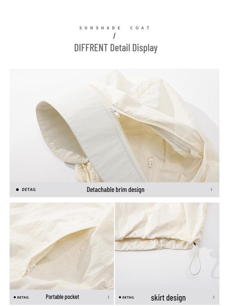 Herrjacka med huva och UV-skydd - Amerikansk stil sommarsolskydd is-silke för utomhuscamping 2025