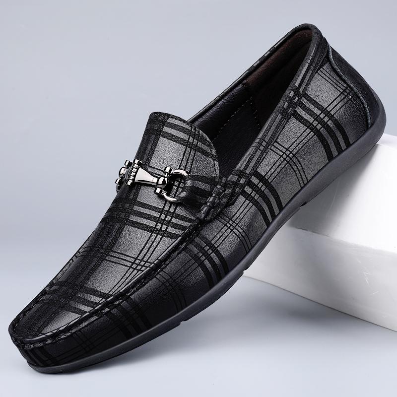 Fashion Men Loafers Real Leather Shoes Fashion Men Boat Shoes Brand Men Casual High Quality Male Flat Wedding Party Formal Leather Shoes