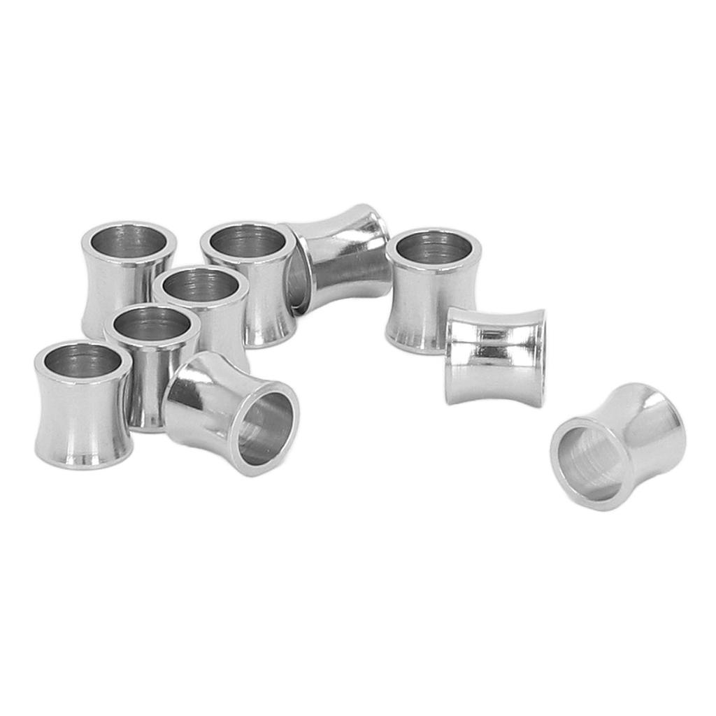 10 Pcs Metal Spacer Beads 8mm Length Stainless Steel Glossy Silver Spacer Beads for DIY Jewelry