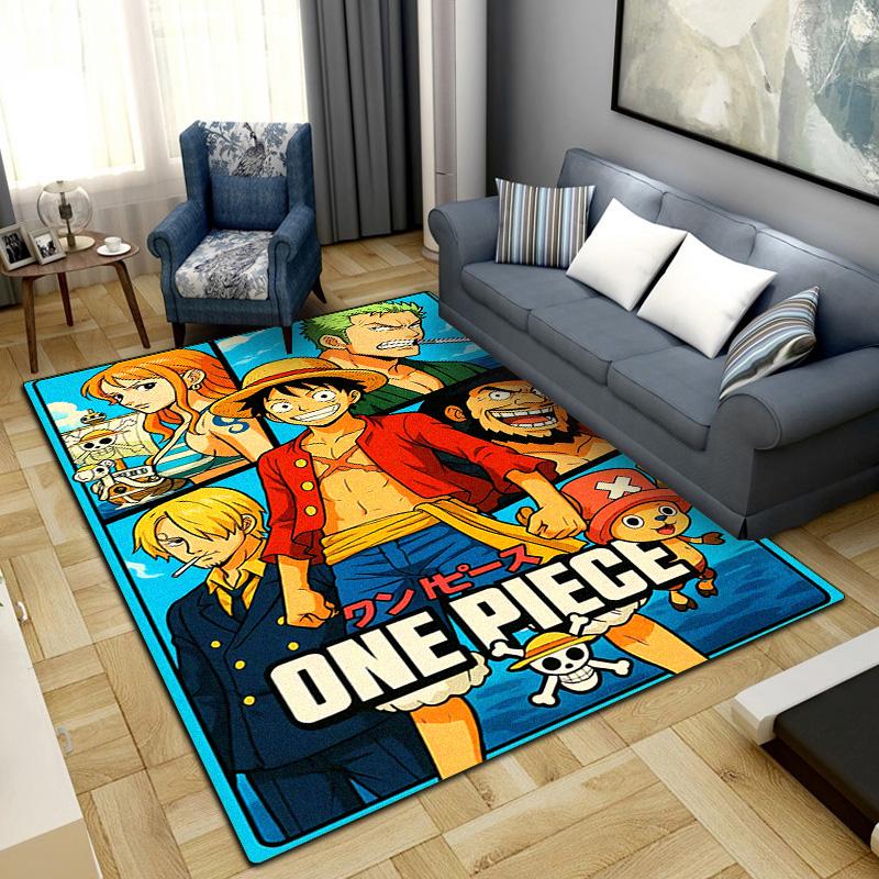 One Piece Anime Puzzle Druck Teppich Wohnzimmer Heim Mode Dekoration Büro Schreibtisch Stuhl Teppich LXR172