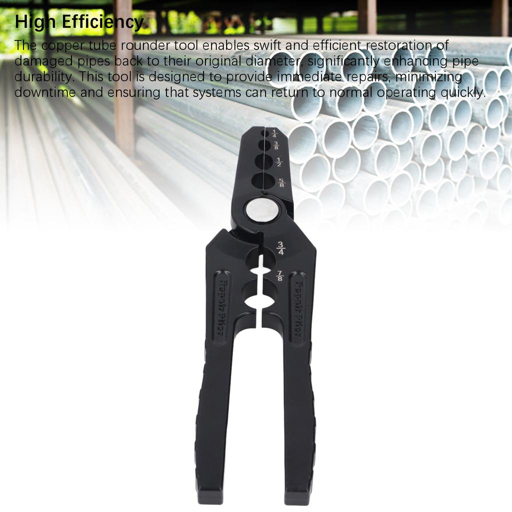 Tube Repairer Pliers Robust Construction Tube Rounding Pliers Aluminum Alloy Labor Saving 6 Holes Design for Pipe Maintenance