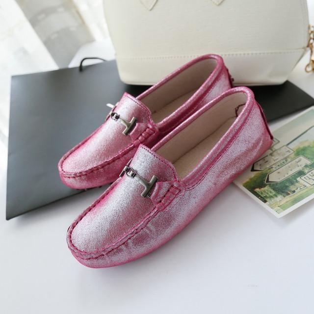 Fashion Design Women Shoes Soft Moccasins Loafers 100 %Genuine Leather Women Flat Shoes Casual Flats Lady Driving Shoes