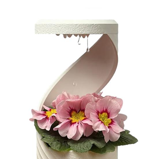 Cloud Watering Planter with Hidden Drainage Tray Self Watering Planter with Slow Drip Rain Effect Modern Desktop Flower Pot for Succulents Herbs Home