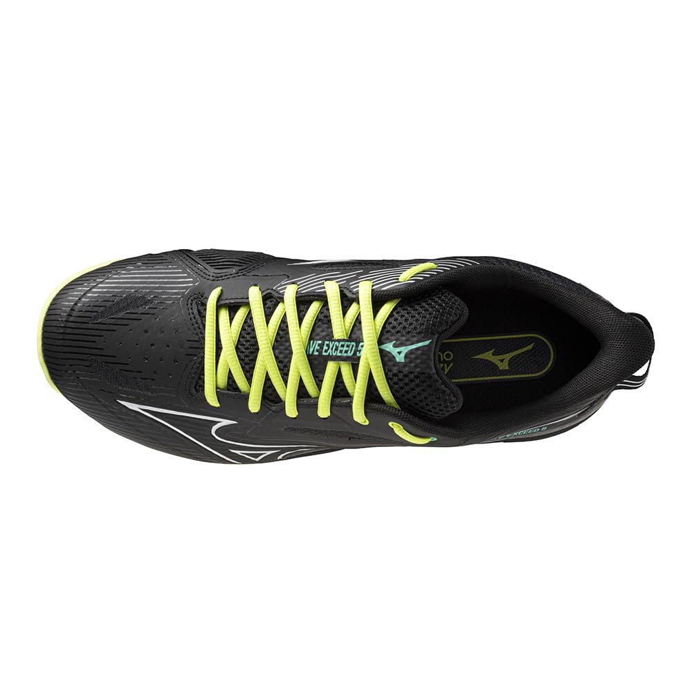 Tennisschuhe Wave Exceed 5 OC Kunstrasenplatz Vereinsaktivitäten Leichtgewicht Softtennis Harttennis Unisex Erwachsene Schwarz x Weiß x Gelb cm 4E