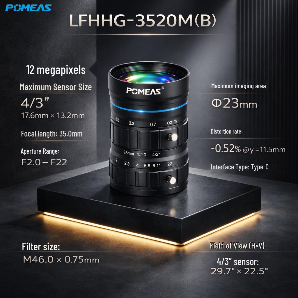 Pumies C-Mount 50mm 4K 20MP Large Industrial Machine Vision Lens