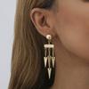 Tassel Chic Asymmetric Earrings For Women Gold Geometric Design Material Alloy