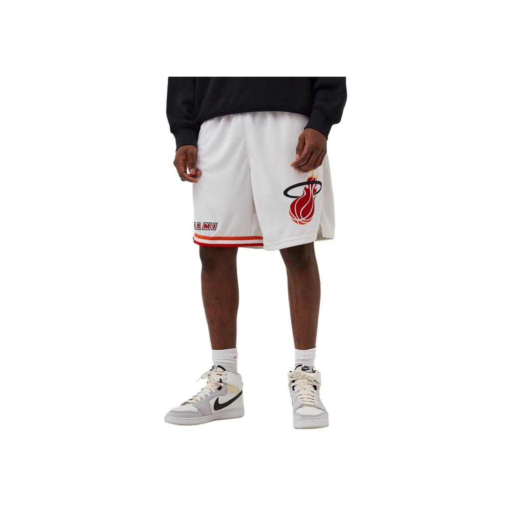 Nike X NBA Collaboration Sports Loose Quick-Dry Breathable Printed SW Fan Edition Retro Limited Miami Heat Basketball Shorts Men shorts DO9506-100
