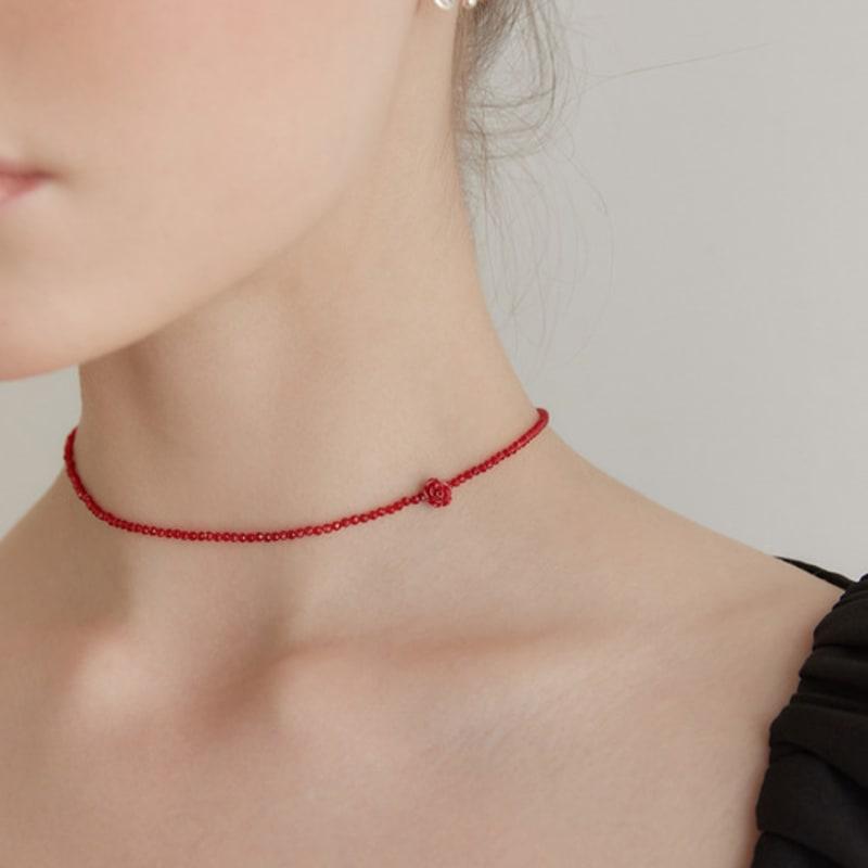 TATIANA (925 Silver) Dorothy Rose Bead Necklace NZ2126