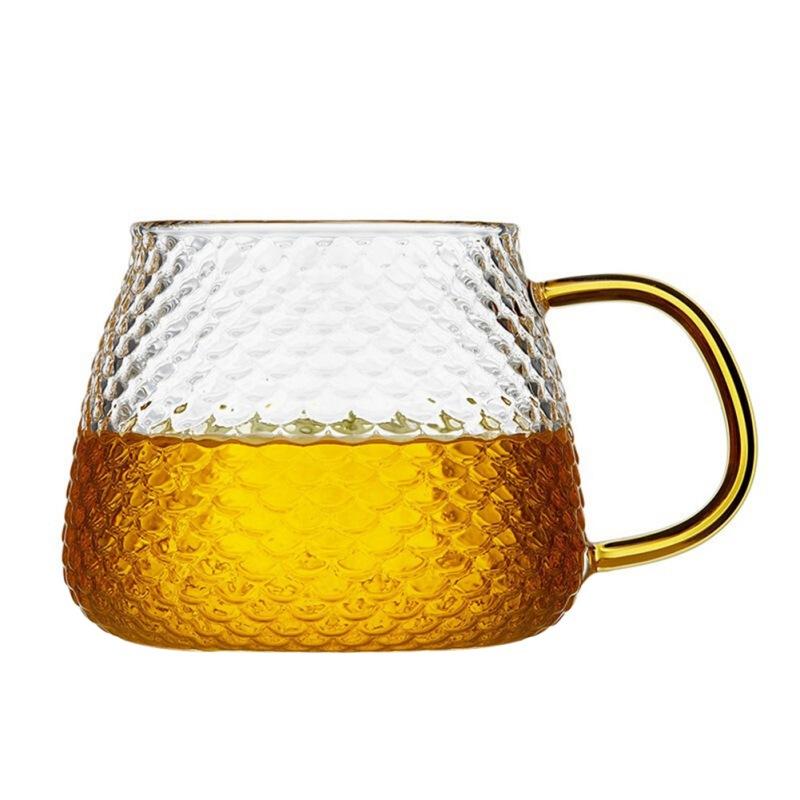 

Hammer Pattern Coffee Cup Air Bubble Water Glass Cup Temperature Resistant Hand Handle Tea Cup Household Drinking Equipmen 301-400ml