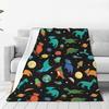 Dinosaurs In Space Blanket Soft Warm Flannel Throw Blanket Bedspread for Bed Living Room Picnic Travel Home Sofa