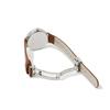 The Clock House Natural Casual Solar Watch with Leather Strap and Brown and White LNC1002-WH2B Women's Multi-Calendar,