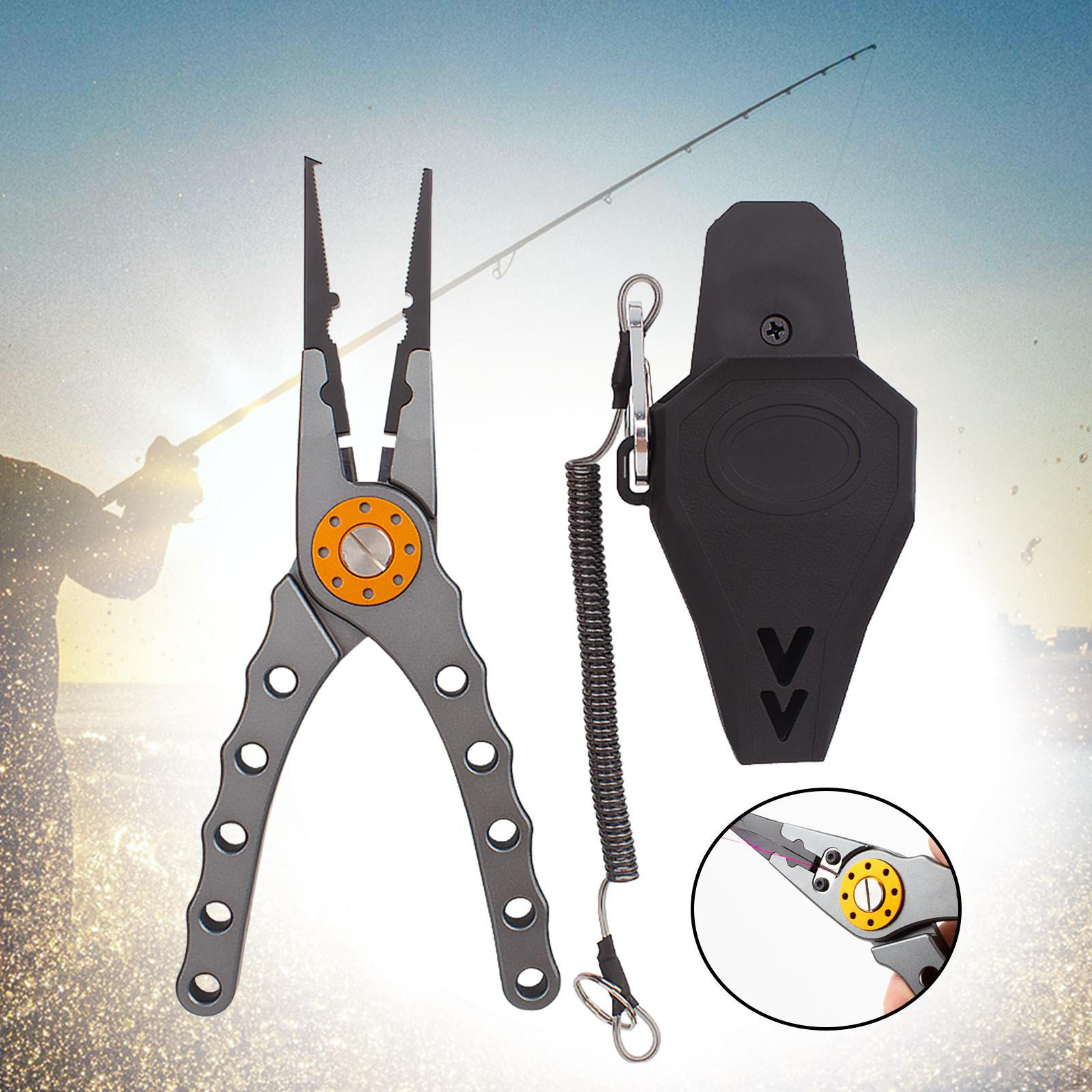 

Fishing Pliers Scissors Hook Remover Saltwater Resistant Multi Tool Portable Fishes Lip Gripper Ice